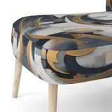 Gold White Shapes In Harmony - Upholstered Modern Accent Chairs