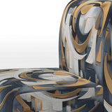 Gold White Shapes In Harmony - Upholstered Modern Accent Chairs