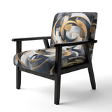 Gold White Shapes In Harmony - Upholstered Modern Accent Chairs