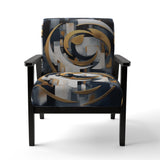 Gold White Shapes In Harmony - Upholstered Modern Accent Chairs
