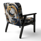 Gold White Shapes In Harmony - Upholstered Modern Accent Chairs