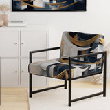 Gold White Shapes In Harmony - Upholstered Modern Accent Chairs