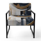 Gold White Shapes In Harmony - Upholstered Modern Accent Chairs