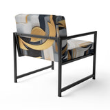Gold White Shapes In Harmony - Upholstered Modern Accent Chairs