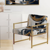 Gold White Shapes In Harmony - Upholstered Modern Accent Chairs