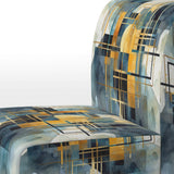 Gold Blue Abstracted Realities - Modern Arm Chair