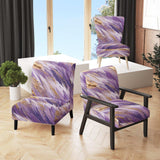 Purple and Gold Dynamic Abstractions II- Upholstered Accent Chair