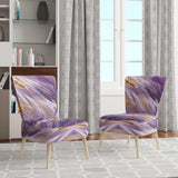 Purple and Gold Dynamic Abstractions II- Upholstered Accent Chair