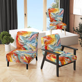 Orange and Blue Layers Of Emotion - Modern Arm Chair