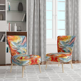 Orange and Blue Layers Of Emotion - Modern Arm Chair