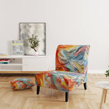 Orange and Blue Layers Of Emotion - Modern Arm Chair
