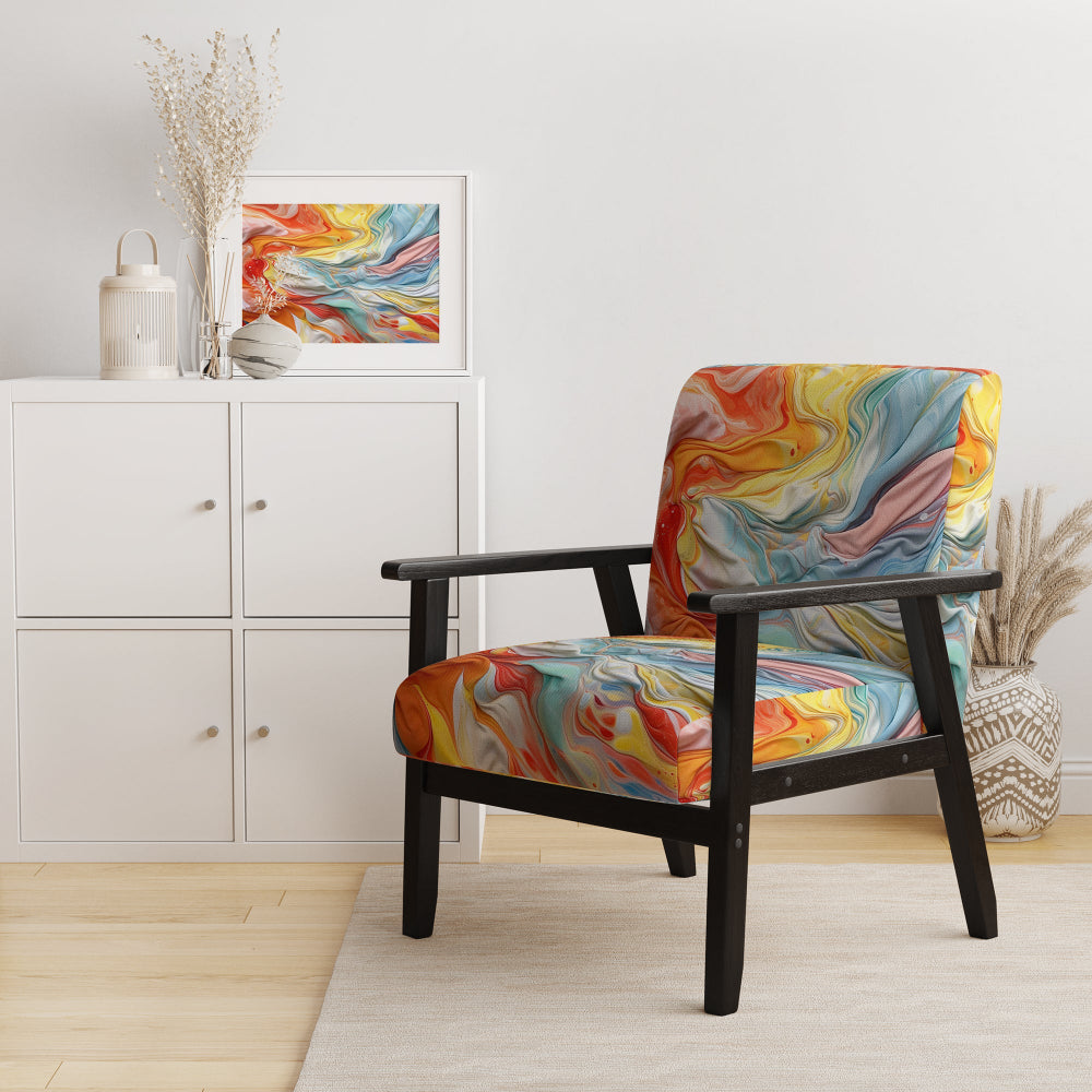 Orange and Blue Layers Of Emotion - Modern Arm Chair
