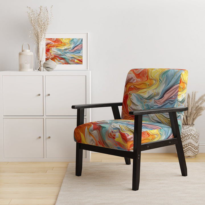Orange and Blue Layers Of Emotion - Modern Arm Chair