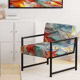 Orange and Blue Layers Of Emotion - Modern Arm Chair