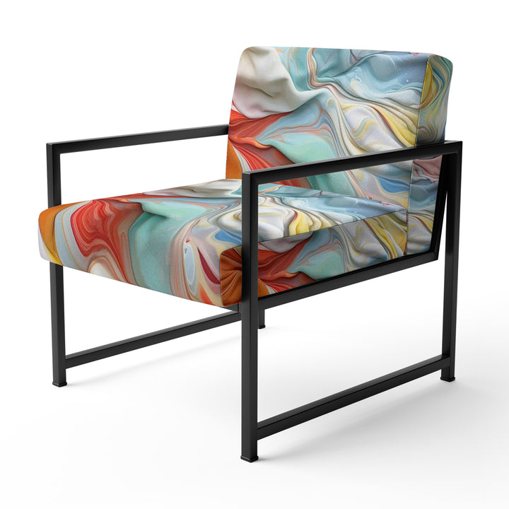Orange and Blue Layers Of Emotion - Modern Arm Chair