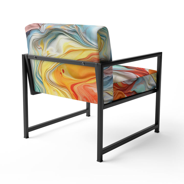 Orange and Blue Layers Of Emotion - Modern Arm Chair