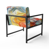 Orange and Blue Layers Of Emotion - Modern Arm Chair