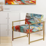 Orange and Blue Layers Of Emotion - Modern Arm Chair