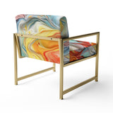 Orange and Blue Layers Of Emotion - Modern Arm Chair