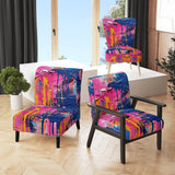 Pink and Blue Explosions Of Color - Modern Accent Side Chair