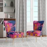 Pink and Blue Explosions Of Color - Modern Accent Side Chair