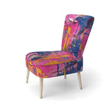 Pink and Blue Explosions Of Color - Modern Accent Side Chair