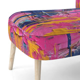 Pink and Blue Explosions Of Color - Modern Accent Side Chair