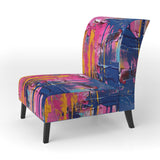 Pink and Blue Explosions Of Color - Modern Accent Side Chair