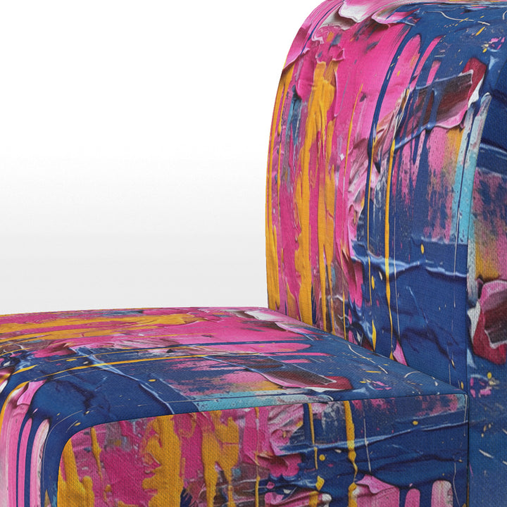 Pink and Blue Explosions Of Color - Modern Accent Side Chair