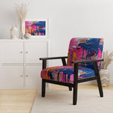 Pink and Blue Explosions Of Color - Modern Accent Side Chair