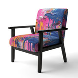 Pink and Blue Explosions Of Color - Modern Accent Side Chair