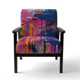 Pink and Blue Explosions Of Color - Modern Accent Side Chair