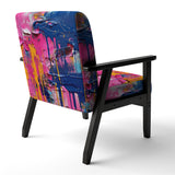 Pink and Blue Explosions Of Color - Modern Accent Side Chair
