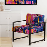 Pink and Blue Explosions Of Color - Modern Accent Side Chair