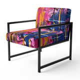 Pink and Blue Explosions Of Color - Modern Accent Side Chair