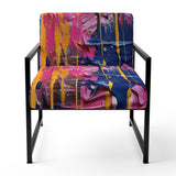 Pink and Blue Explosions Of Color - Modern Accent Side Chair