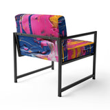 Pink and Blue Explosions Of Color - Modern Accent Side Chair
