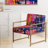 Pink and Blue Explosions Of Color - Modern Accent Side Chair