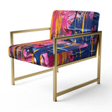Pink and Blue Explosions Of Color - Modern Accent Side Chair