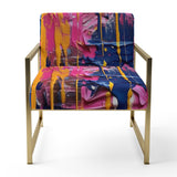 Pink and Blue Explosions Of Color - Modern Accent Side Chair
