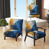 Blue and Yellow Intuitive Expressions I- Upholstered Accent Chair