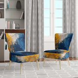 Blue and Yellow Intuitive Expressions I- Upholstered Accent Chair