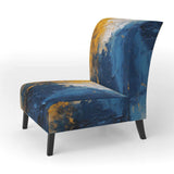 Blue and Yellow Intuitive Expressions I- Upholstered Accent Chair