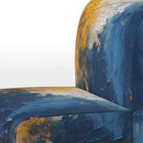 Blue and Yellow Intuitive Expressions I- Upholstered Accent Chair