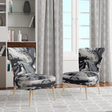 Black and Grey Harmony In Chaos - Upholstered Modern Accent Chairs