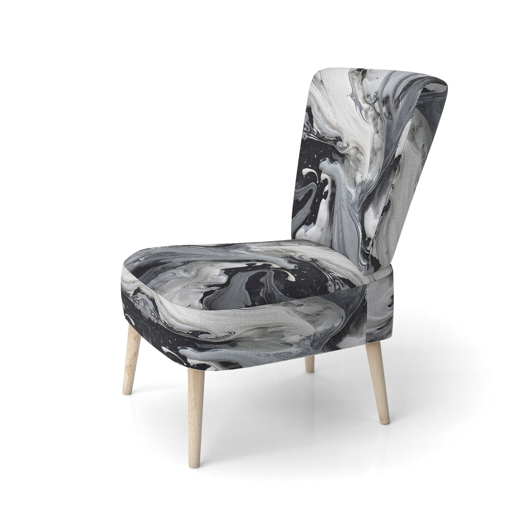 Black and Grey Harmony In Chaos - Upholstered Modern Accent Chairs