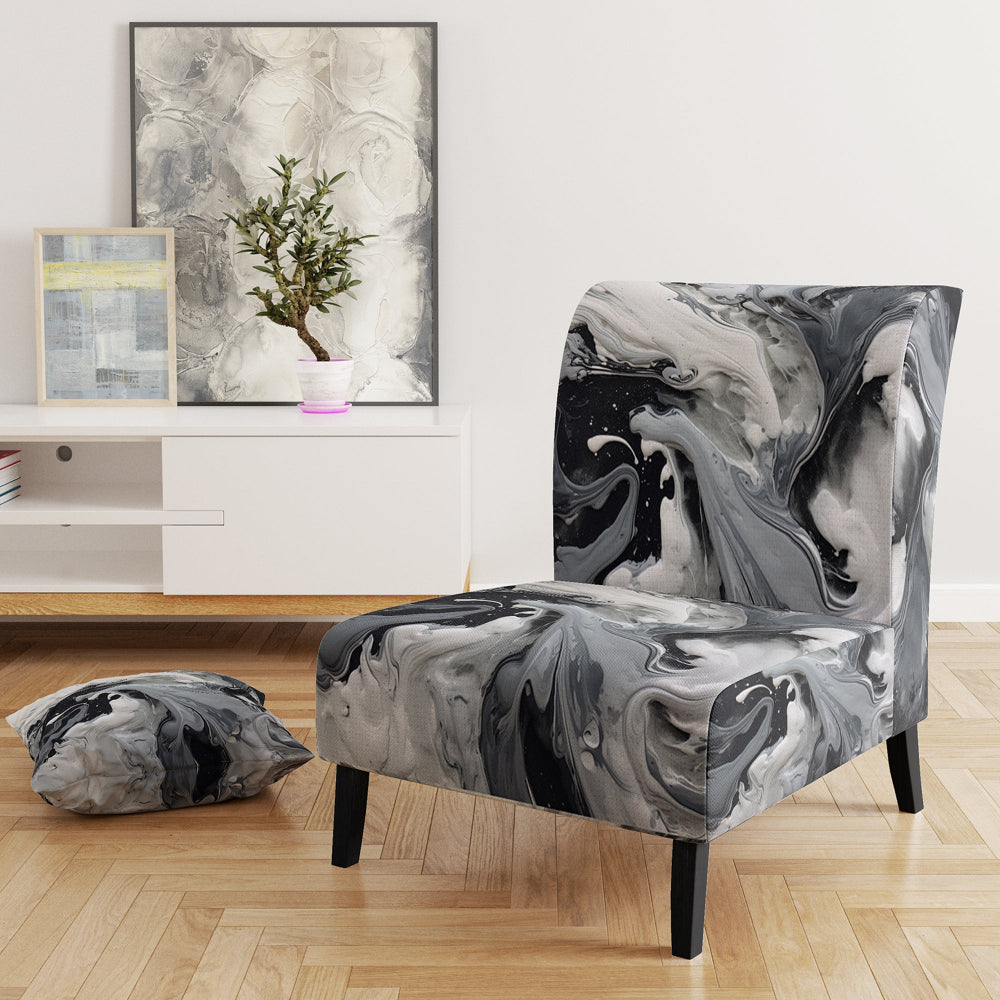Black and Grey Harmony In Chaos - Upholstered Modern Accent Chairs