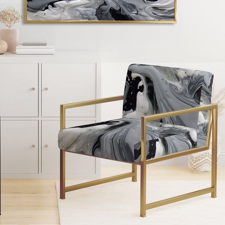 Black and Grey Harmony In Chaos - Upholstered Modern Accent Chairs