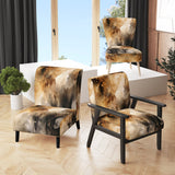 Brown and Cream Abstract Fluidity - Modern Arm Chair