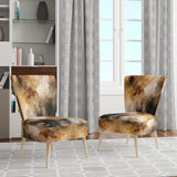 Brown and Cream Abstract Fluidity - Modern Arm Chair